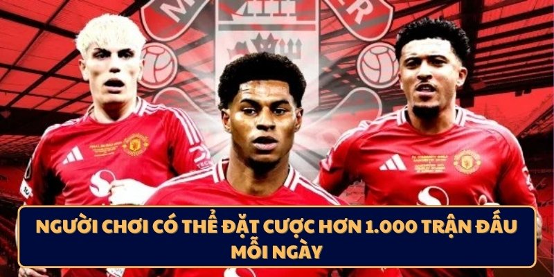 Người chơi có thể đặt cược hơn 1.000 trận đấu mỗi ngày